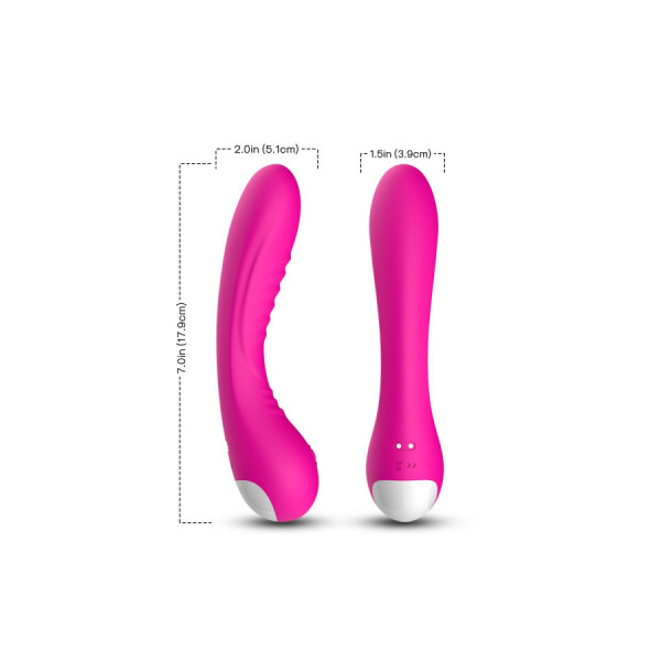 Vibromasseur courbé 9 modes de vibration rose 